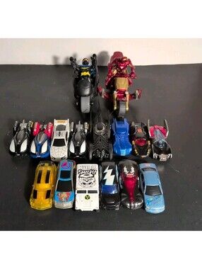 Marvel & DC Diecast Lot - Spider-Man, Venom, Iron Man, Batman - Character Cars &